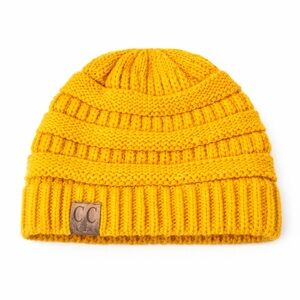 CC Mustard Yellow Knit Beanie